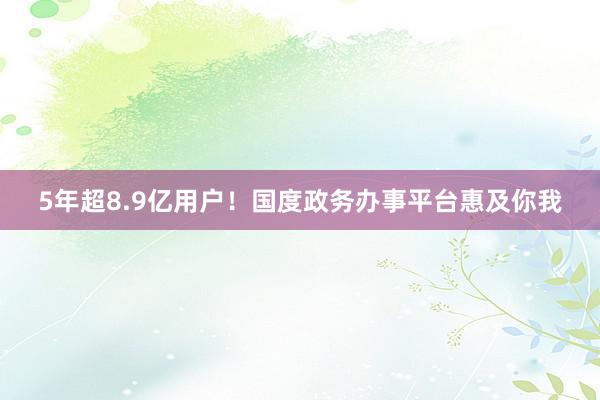 5年超8.9亿用户！国度政务办事平台惠及你我