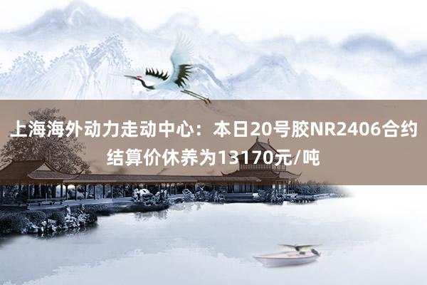 上海海外动力走动中心：本日20号胶NR2406合约结算价休养为13170元/吨