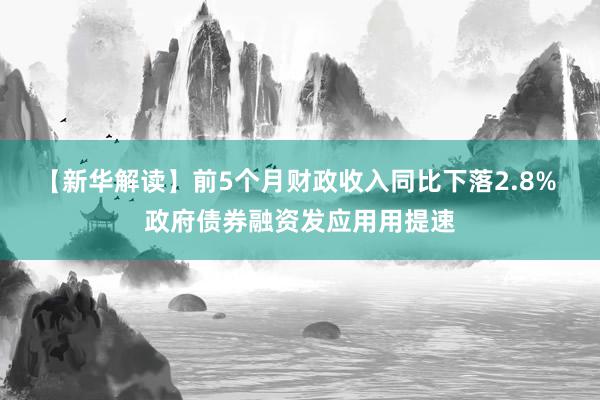 【新华解读】前5个月财政收入同比下落2.8% 政府债券融资发应用用提速