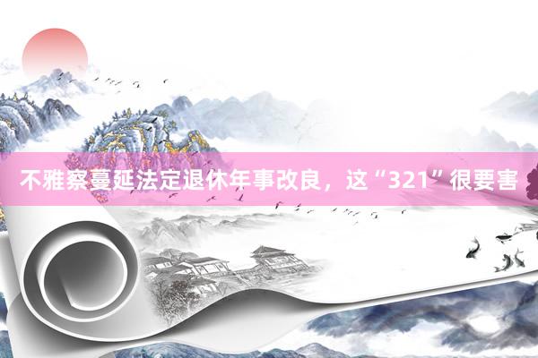 不雅察蔓延法定退休年事改良，这“321”很要害